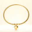 Golden Heart Charm Bangle Bracelet