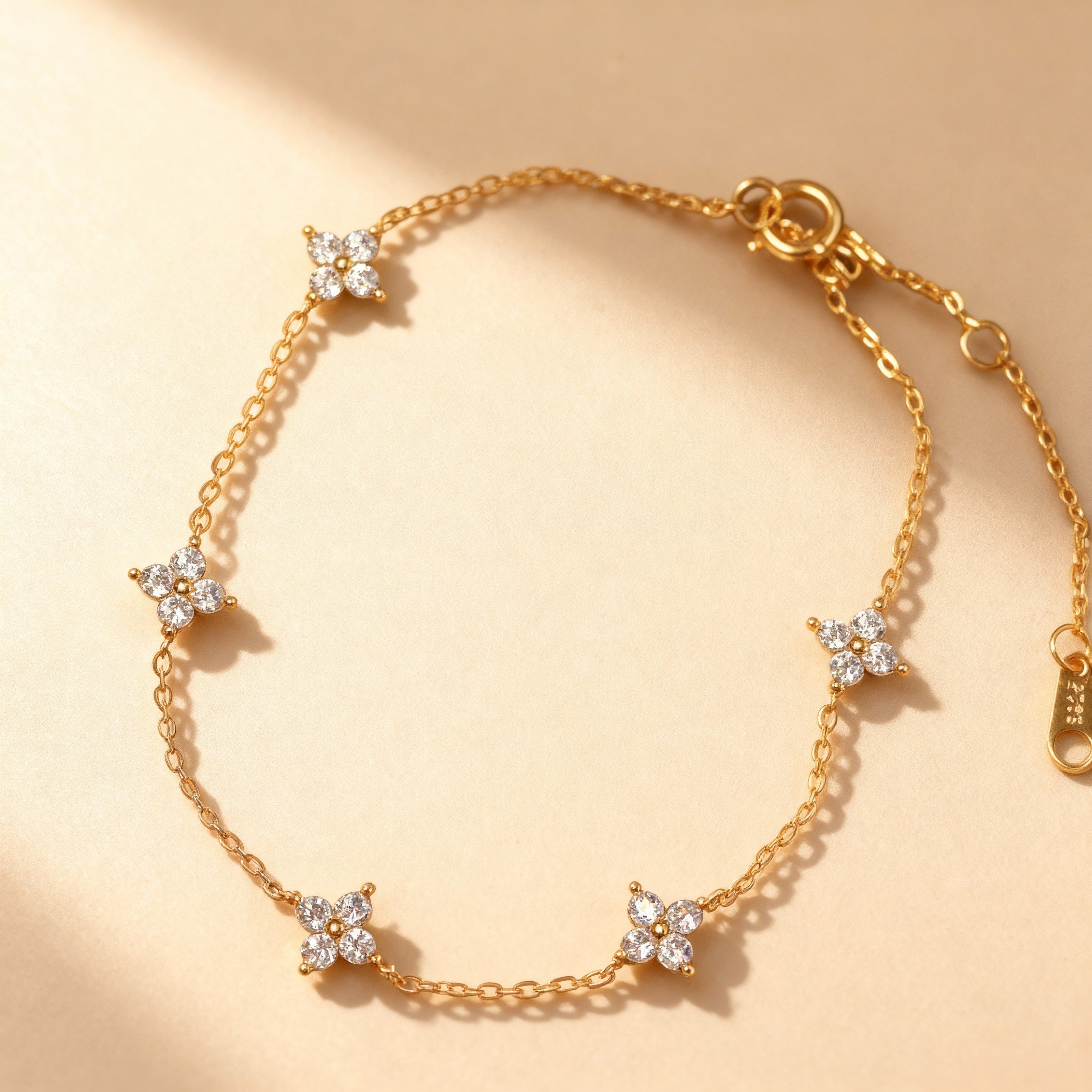 Crystal Blossom Chain Bracelet