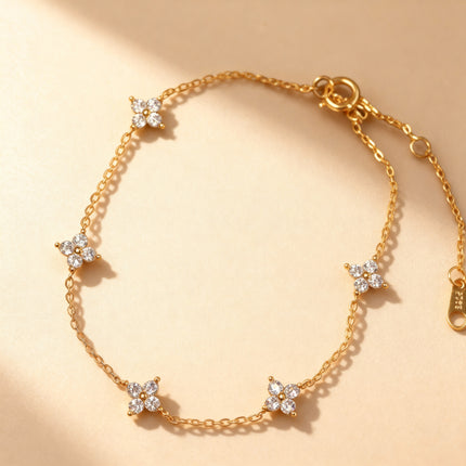 Crystal Blossom Chain Bracelet