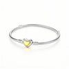 Snake Chain Bracelet with Gold Heart Clasp