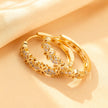 Golden Floral Hoop Earrings