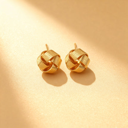 Golden Knot Stud Earrings