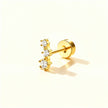 Triple Crystal Gold Stud Earring