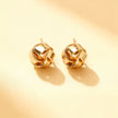 Gold Knot Round Stud Earrings