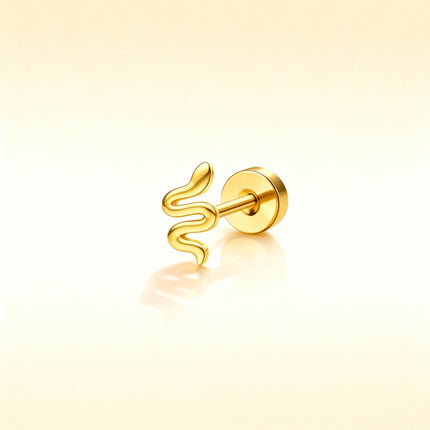 Golden Snake Stud Earring