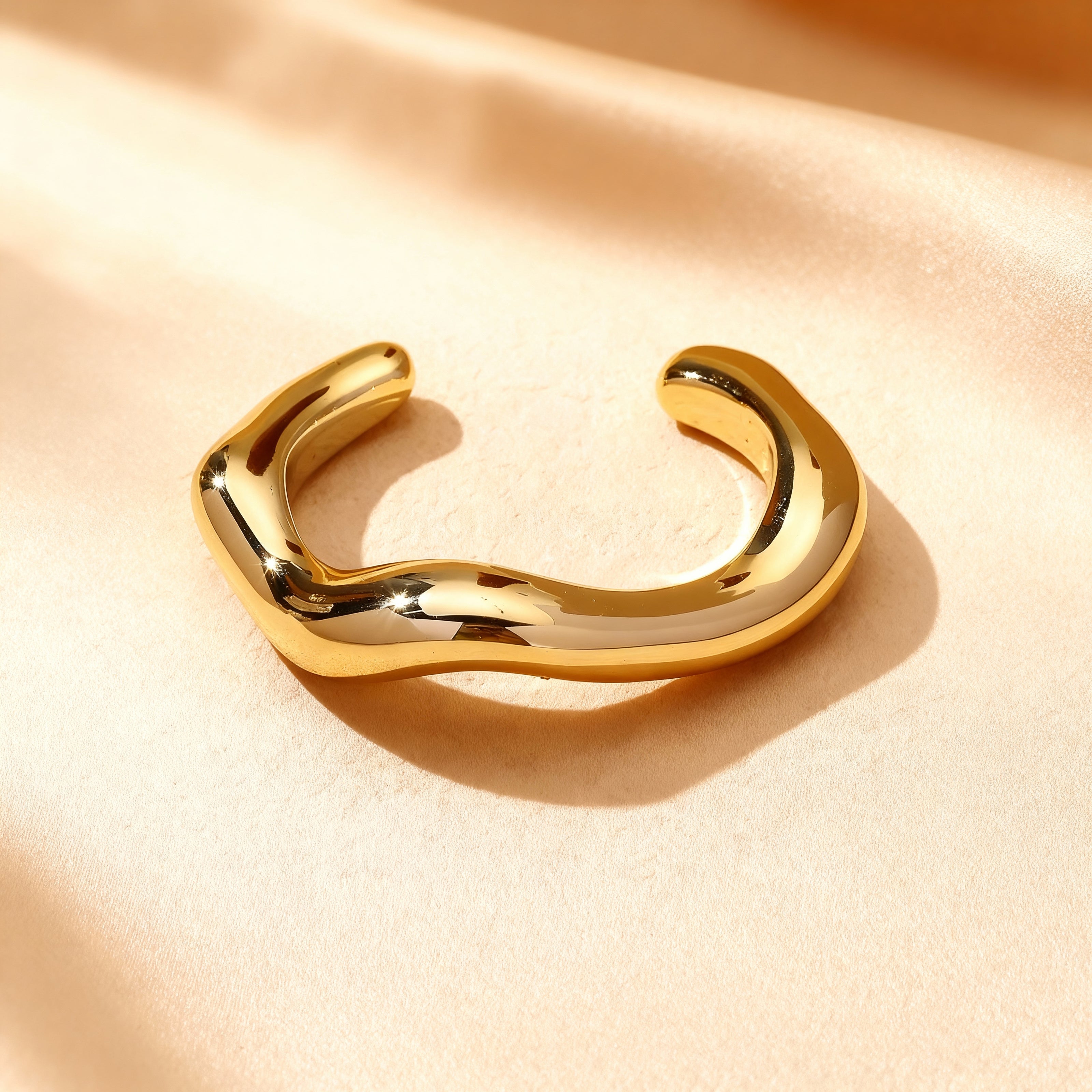 Bold Wave Cuff Bracelet