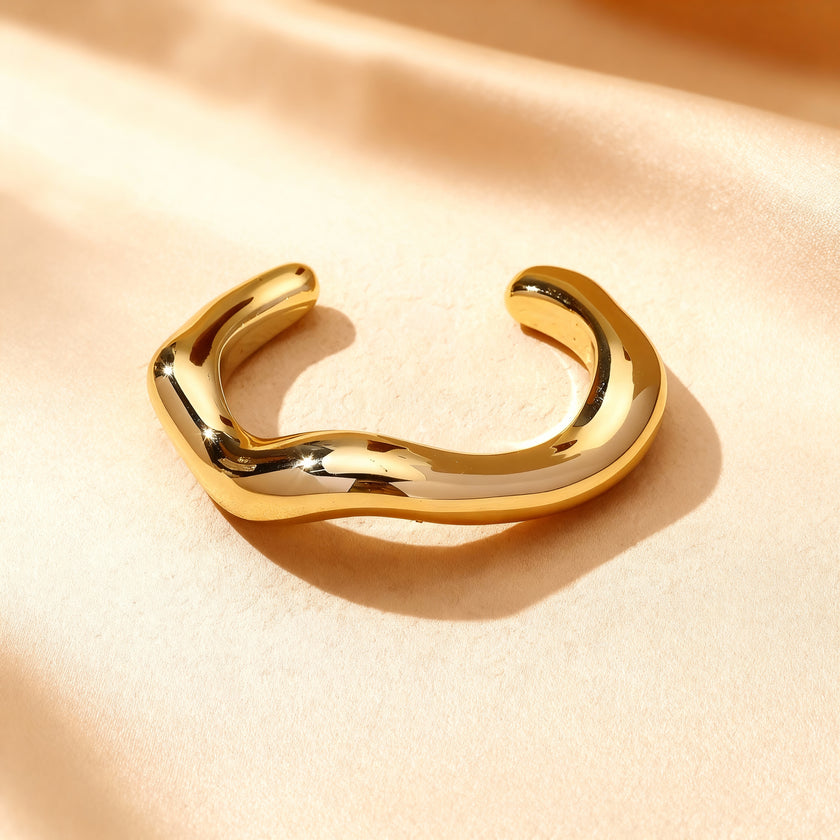 Bold Wave Cuff Bracelet