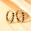 Sparkling Gemstone Hoop Earrings