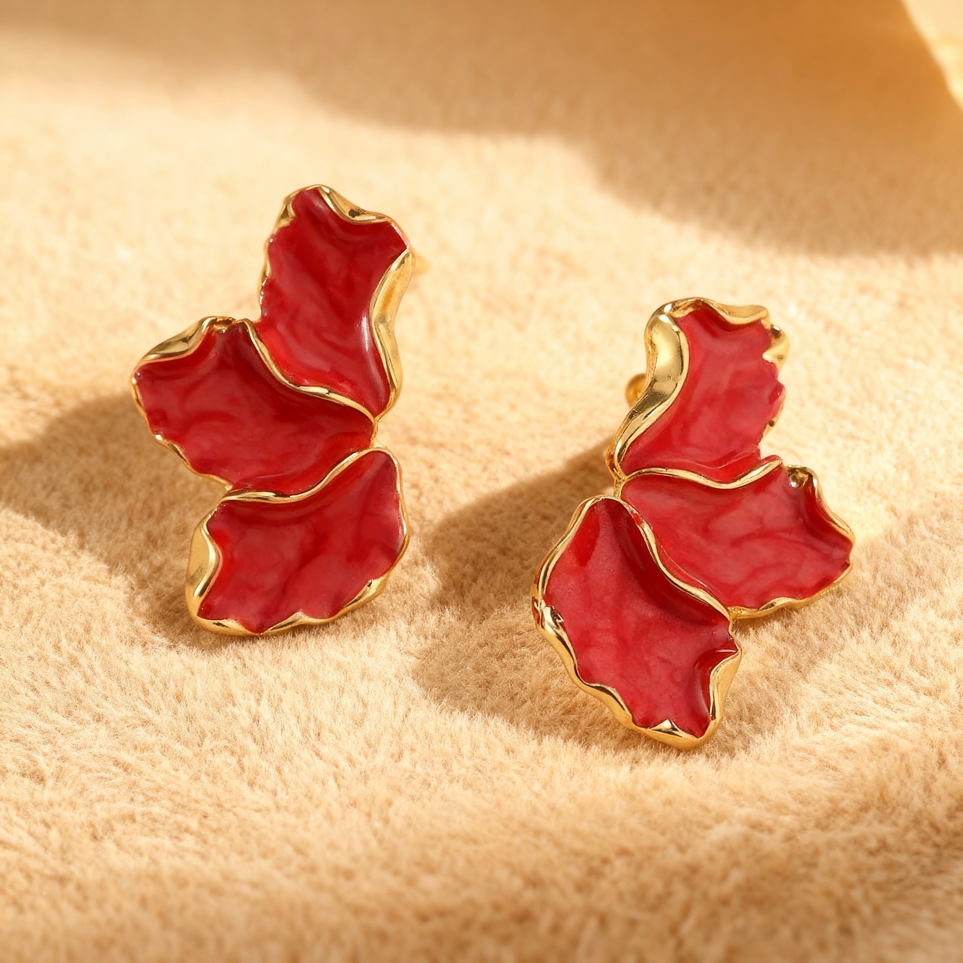 Elegant Irregular Petal Stud Earrings