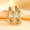 Sparkling Gemstone Hoop Earrings