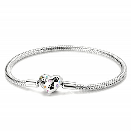Heart & Paw Print Charm Bracelet