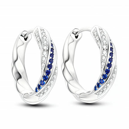 Blue Sapphire Twist Earrings