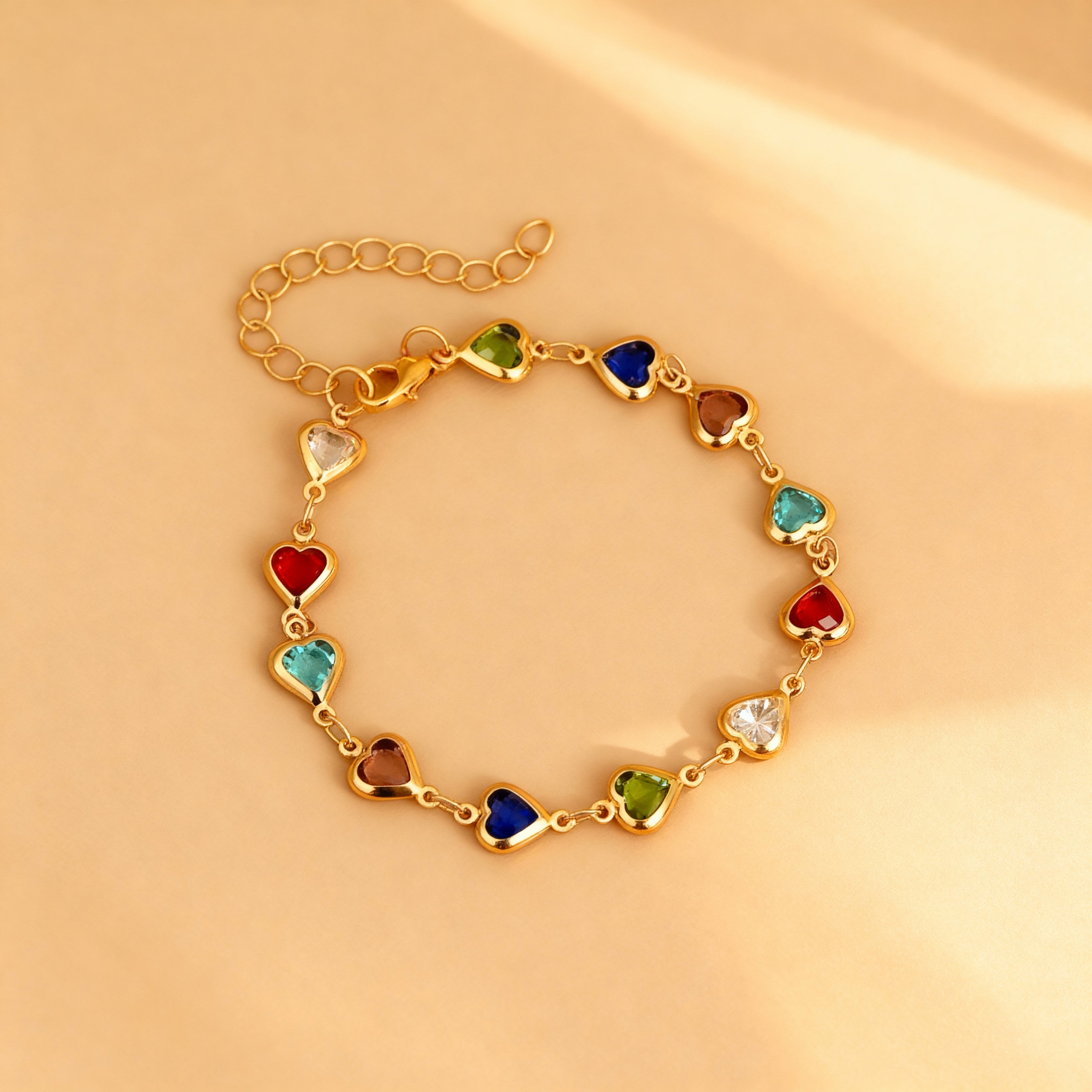 Colorful Heart Charm Bracelet