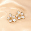 Elegant Pearl Flower Drop Earrings