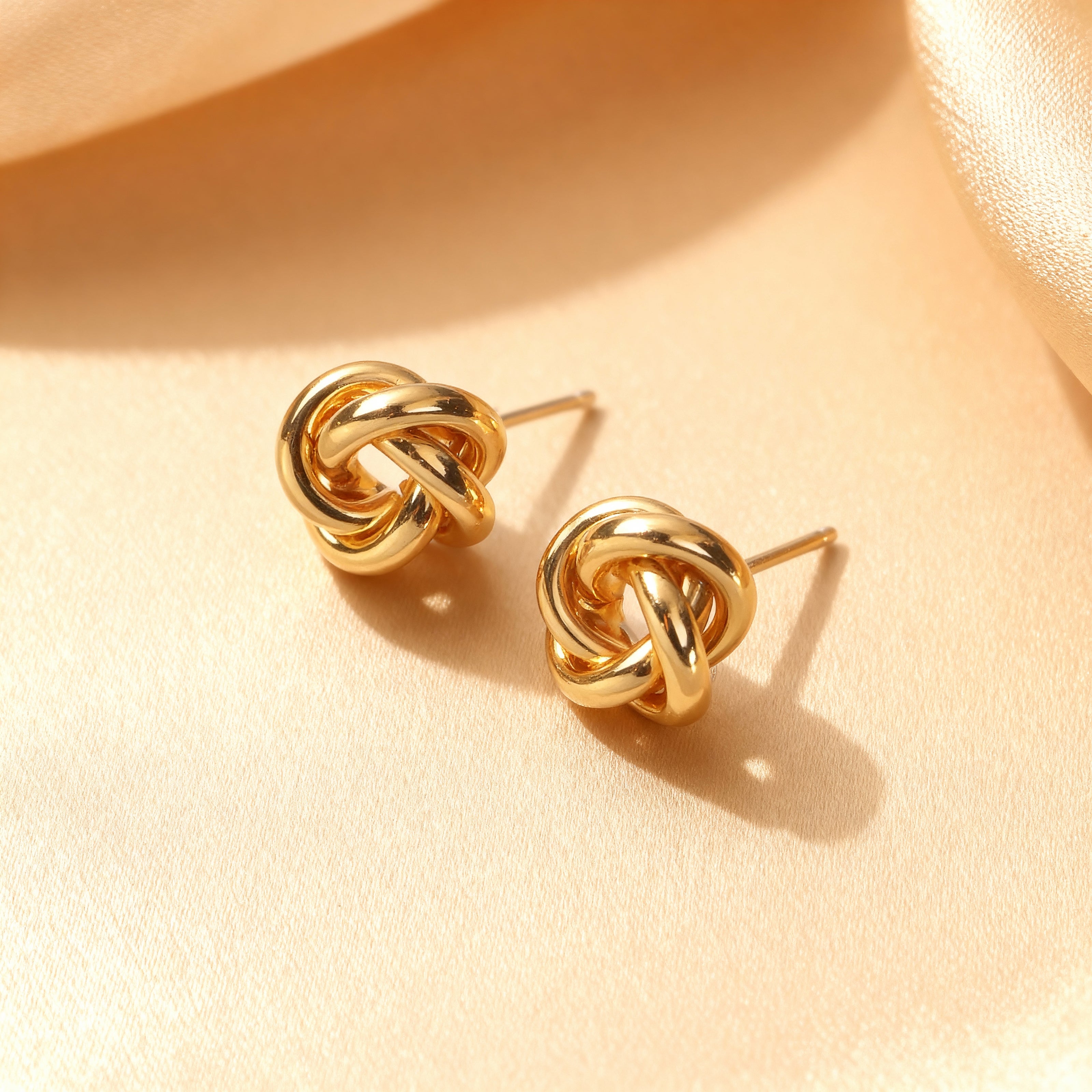 Classic Gold Knot Stud Earrings
