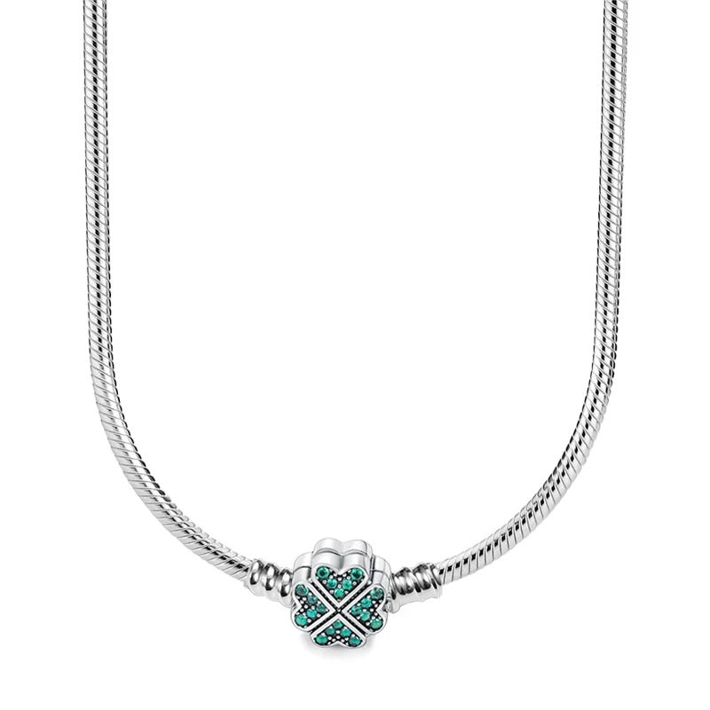 Silver Four-Leaf Clover Necklace