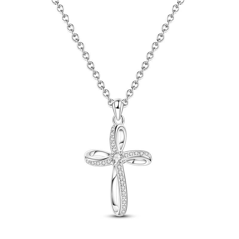 Silver Infinity Cross Necklace