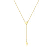 Gold Plated Double Heart Lariat Necklace
