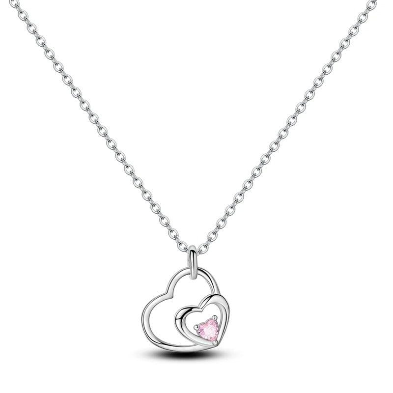 Silver Double Heart Necklace