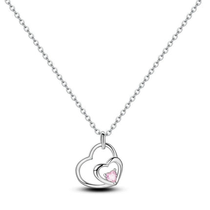 Silver Double Heart Necklace