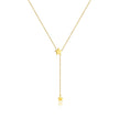 Gold Plated Double Star Lariat Necklace