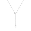 Silver Double Star Lariat Necklace